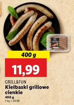 Lidl Kiełbaski grillowe cienkie Grill And Fun oferta