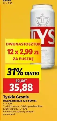 Lidl Piwo Tyskie Gronie oferta