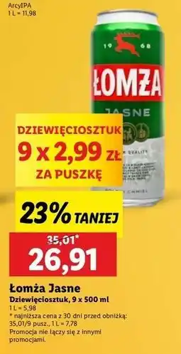 Lidl Piwo Łomża Jasne (Dawniej Export) oferta