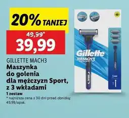 Lidl Maszynka do golenia + 3 wkłady Gillette Mach3 Sport oferta