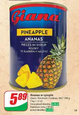 Dino Ananas kawałki w zalewie Giana oferta