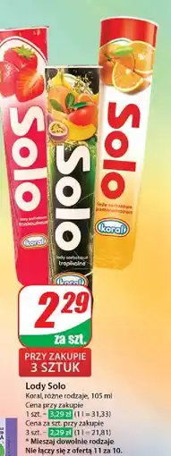 Dino Lód truskawkowy Koral Solo oferta