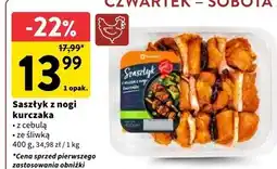 Intermarche Szaszłyk z mięsa nogi kurczaka boczkiem i śliwką Superdrob oferta