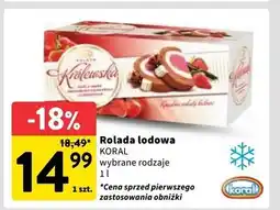 Intermarche Rolada królewska śmietankowo-truskawkowo-czekoladowa Koral oferta