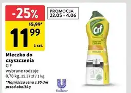 Intermarche Mleczko do czyszczenia z mikrokryształkami lemon Cif Cream oferta