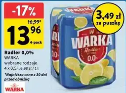 Intermarche Piwo Warka Radler Lemon 0.0% Alk oferta