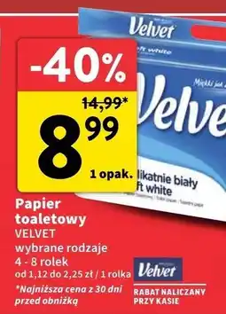 Intermarche Papier toaletowy delikatnie biały Velvet oferta