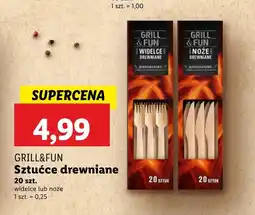 Lidl Sztućce drewniane Grill&Fun oferta