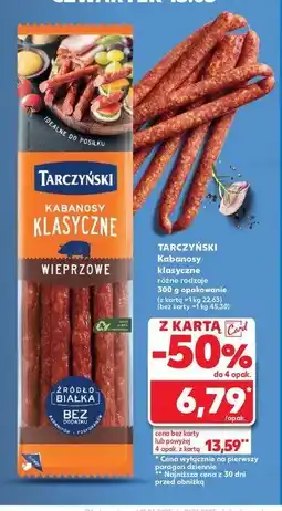 Kaufland Kabanosy wieprzowe Tarczyński kabanos klasyczny oferta