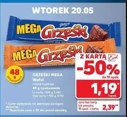 Kaufland Wafelek kakaowy w czekoladzie deserowej Grześki mega oferta