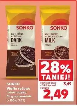 Kaufland Wafle ryżowe w czekoladzie gorzkiej Sonko oferta