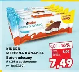 Kaufland Baton Kinder mleczna kanapka oferta
