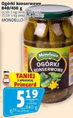 Prim Market Ogórki konserwowe Mondello 840/450g oferta