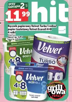 Topaz Ręcznik papierowy Velvet Turbo/Papier toaletowy Velvet Ecoroll oferta