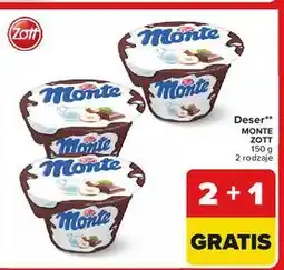 Carrefour Deser mleczno-czekoladowy z orzechami Zott Monte oferta
