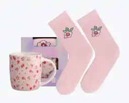 Rossmann Zestaw prezentowy, skarpetki rozm.35-40 i kubek 350ml, różowe kwiaty oferta