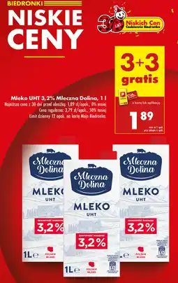 Biedronka Mleko UHT Mleczna Dolina 3.2% oferta