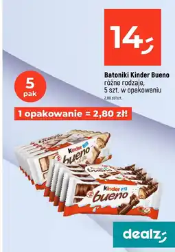 Dealz Batoniki Kinder Bueno różne rodzaje 5 szt oferta