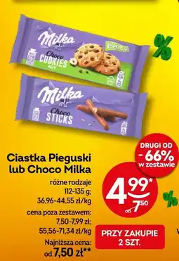 Żabka Ciastka Pieguski lub Choco Milka oferta