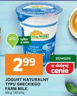 Stokrotka Market Jogurt naturalny typu greckiego Farm Milk oferta