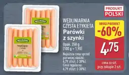ALDI WĘDLINIARNIA CZYSTA ETYKIETA Parówki z szynki oferta