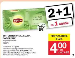 Selgros Lipton Herbata Zielona 20 Torebek oferta