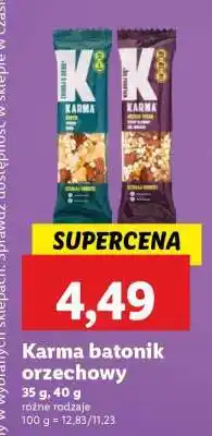 Lidl Karma batonik orzechowy oferta