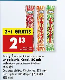 Biedronka Lody waniliowe w polewie sorbetowej pomarańczowej Koral oferta