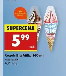 Biedronka Lód waniliowy z sosem truskawkowym Algida big milk oferta