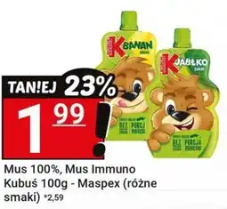 Hitpol Mus 100%, Mus Immuno Kubuś - Maspex oferta
