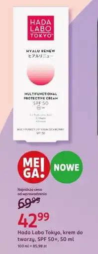 Rossmann Hada Labo Tokyo, krem do twarzy, SPF 50+ oferta
