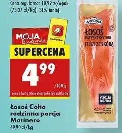 Biedronka Łosoś pacyficzny filet ze skórą Marinero oferta