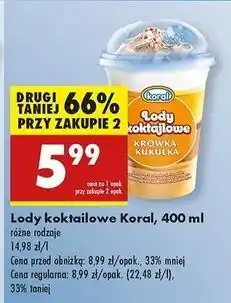 Biedronka Lody krówka-kukułka Koral Koktajlowe oferta