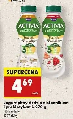 Biedronka Jogurt truskawka zboża błonnik + probiotyki Danone Activia oferta