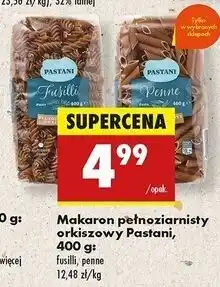 Biedronka Makaron penne pełnoziarnisty orkiszowy Pastani oferta