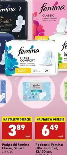 Biedronka Podpaski maxi comfort plus Femina Comfort oferta