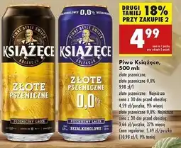 Biedronka Piwo Książęce Złote Pszeniczne 0.0% oferta