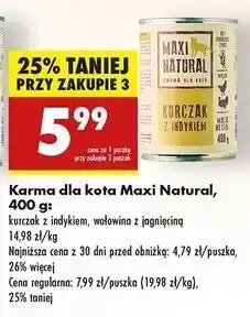 Biedronka Karma dla kota wołowina z jagnięciną Maxi Natural oferta