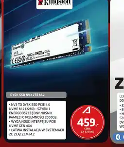 Alsen Dysk SSD NV2 2TB M.2 Kingston oferta