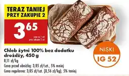 Biedronka Chleb żytni 100 % bez dodatku drożdży 450 g oferta
