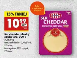 Biedronka Ser cheddar plastry Mlekovita , 300 g oferta