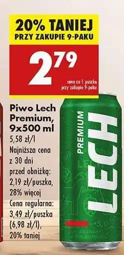 Biedronka Piwo Lech Premium, 9x500 ml oferta