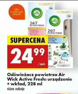 Biedronka Odświeżacz powietrza Air Wick Active Fresh urządzenie + wkład, 228 ml oferta