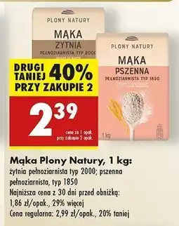 Biedronka Mąka żytnia pełnoziarnista typ 2000 Plony natury oferta