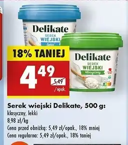 Biedronka Serek wiejski lekki Delikate oferta