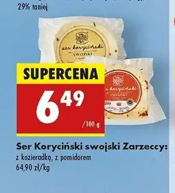 Biedronka Ser koryciński swojski z pomidorem Zarzeccy oferta