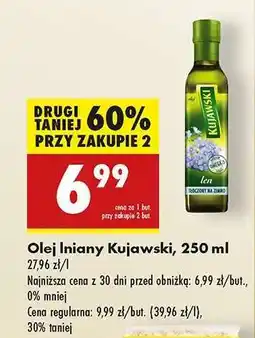 Biedronka Olej lniany Kujawski 250 ml oferta