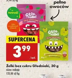 Biedronka Żelki bez cukru Głodniaki, 30 g oferta