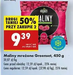 Biedronka Maliny mrożone Greenset, 450 g oferta