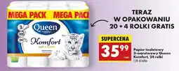Biedronka Papier toaletowy 3-warstwowy Queen Komfort, 24 rolki oferta